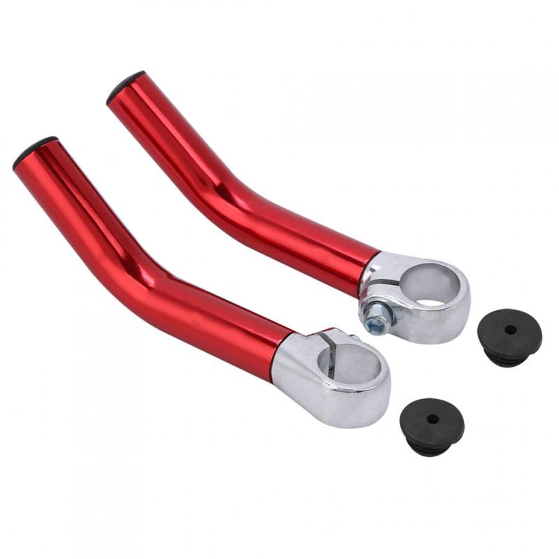 2 Stück Fahrrad Lenkerenden, Aluminium Fahrrad Bar End, Fahrrad Lenkergriffe Ergonomisch Fahrrad Lenkerhörnchen 18 cm Fahrrad Lenkergriff Ende mit 2 Lenkerendstoppern für MTB Mountainbike(rot) von Ejoyous