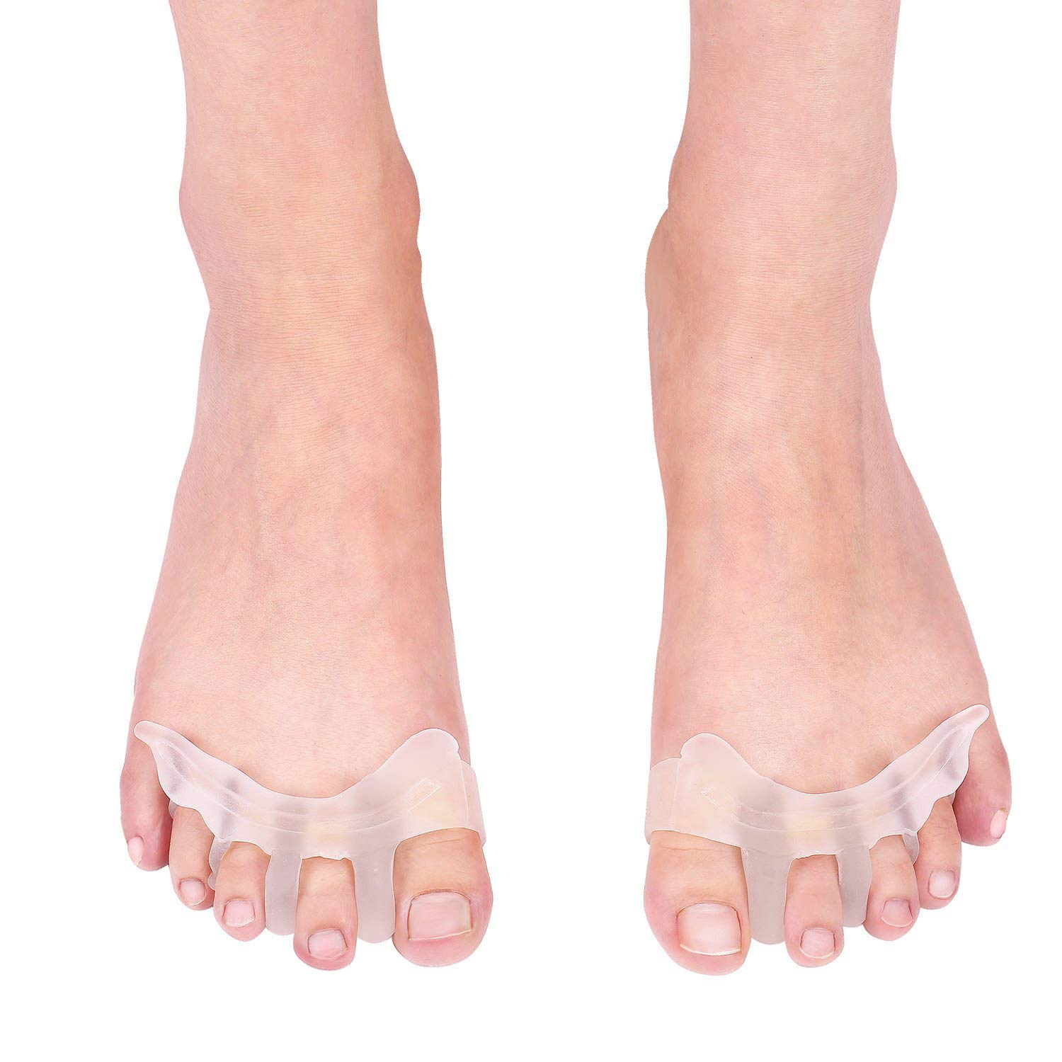 2 Stück Silikon-Zehentrenner, Zehentrenner, Zehendehner für überlappende Zehen, Ballen, Hammerzehen, Hallux Valgus, Glättet die Zehen von Ejoyous