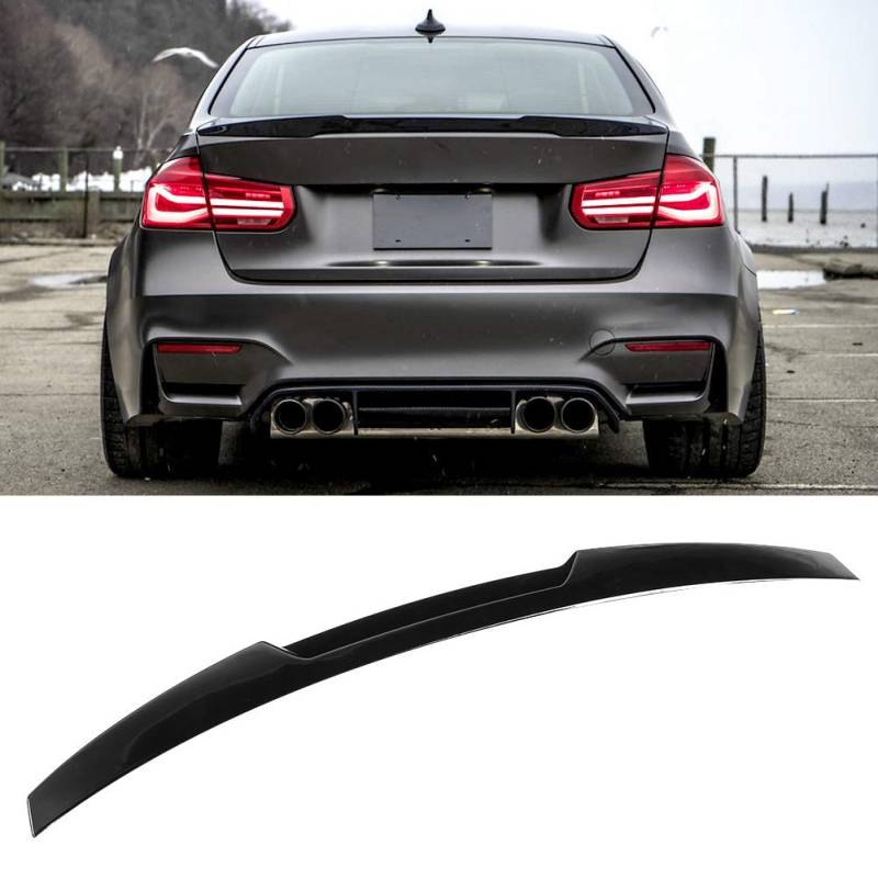 Auto Heckspoiler Spoiler Wing Performance Heck Spoiler Glänzend Schwarz Für M4 Style Glossy Black High Kick Kofferraumdeckel Spoiler Fit für 3 Serie F30/M3 F80 2013-2019 von Ejoyous