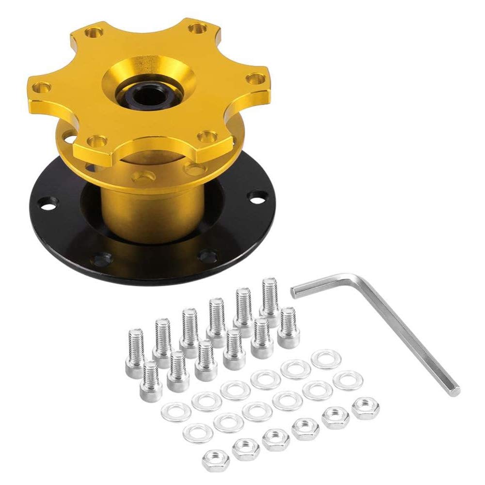 Auto Lenkradnaben Adapter, Universell Auto Lenkrad Schnellspanner Adapter Goldener Auto-Lenkrad Schnellwechsel Racing-Adapter Snap-Off-Kit von Ejoyous