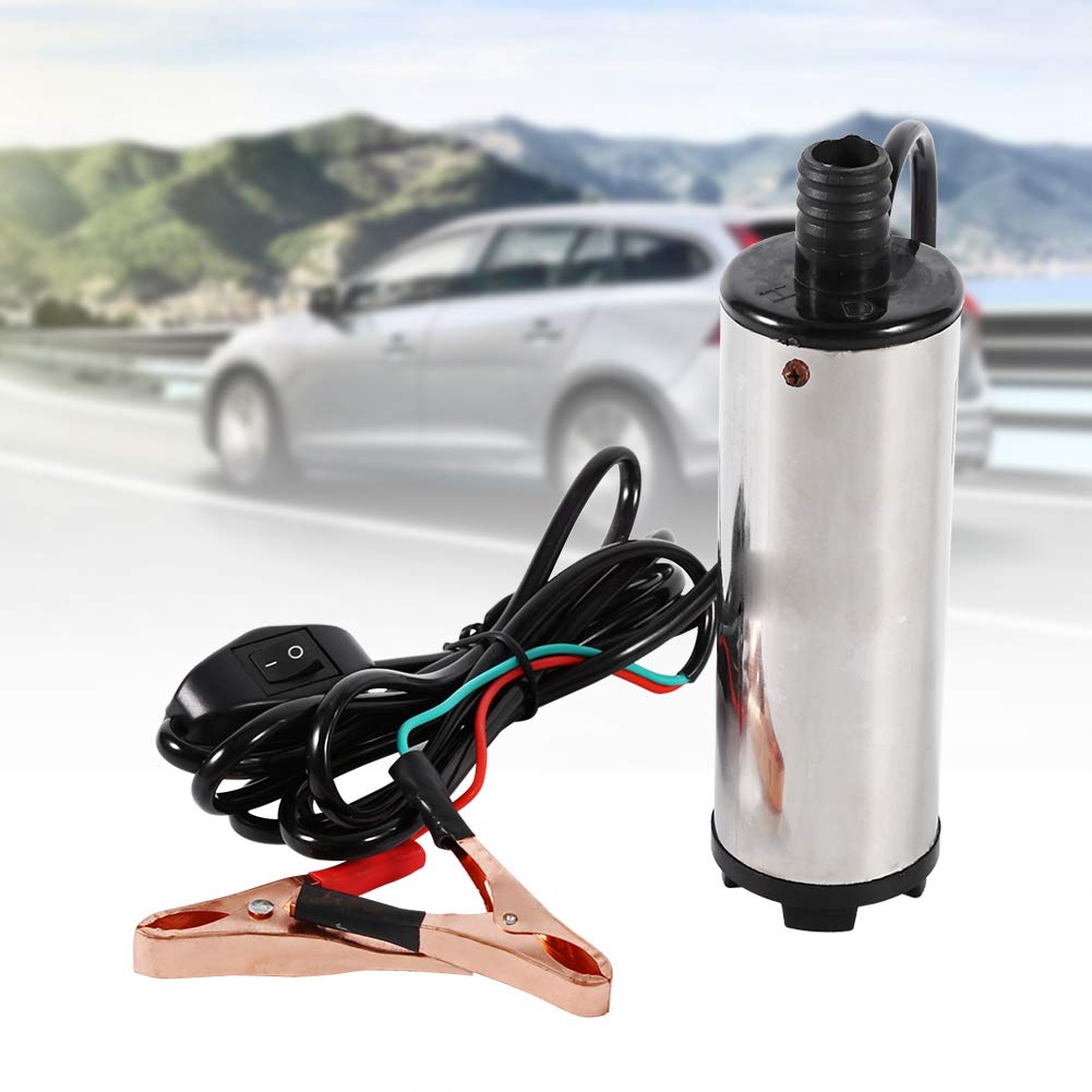 Dieselpumpe Wasserpumpe DC 12V 19mm, Kraftstoffpumpe Öl Heizöl Wasser Tauchpumpe Treibstoff Transfer Zigarettenanzünder für Auto KFZ Caravan Marine Boot von Ejoyous