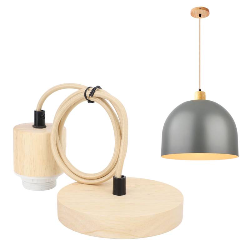 Ejoyous E27 Lampenaufhängung Holz, Lampenfassung mit kabe Pendelleuchte Lampensockel Halterung Höhenverstellbar für Deckenlampe Wohnzimmer Deckenbeleuchtung von Ejoyous