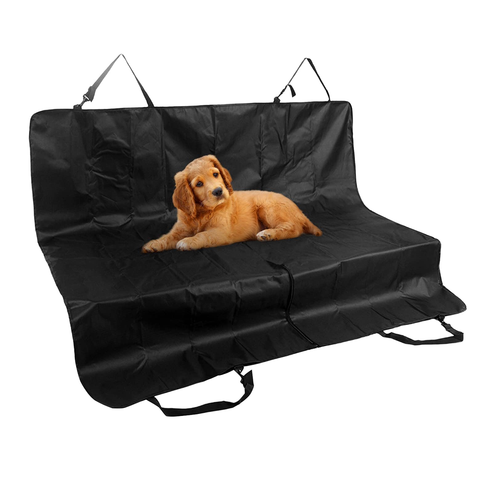 Ejoyous Hundedecke Auto Rückbank, wasserdichte Auto Hundedecke Rücksitz mit Seitenschutz und Sitzankern mit Sicherheitsgurt Rücksitzbezüge für Hunde Schwarz 132 x 142 cm von Ejoyous