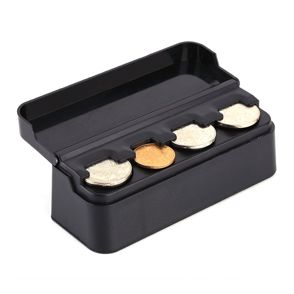 tragbare Auto Münzhalter Auto Münzaufbewahrung Box Münzorganizer mit Abdeckung schwarz Taxi Driver Münzspender Kleingeldaufbewahrungsbox Koffer Container Auto Home Office 11,5 x 4 x 3,6 cm von Ejoyous