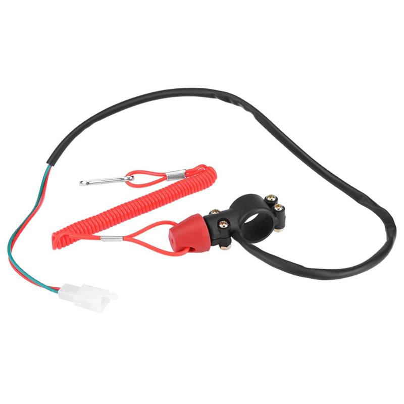 Motorrad Notausschalter, DC 12V Motorrad Killschalter mit Kabel Außenborder Motor Kill Stoppschalter mit Lanyard Doppel Flammenausschalter Notaus Schalter, für 22mm Dirt Bike ATV von Ejoyous