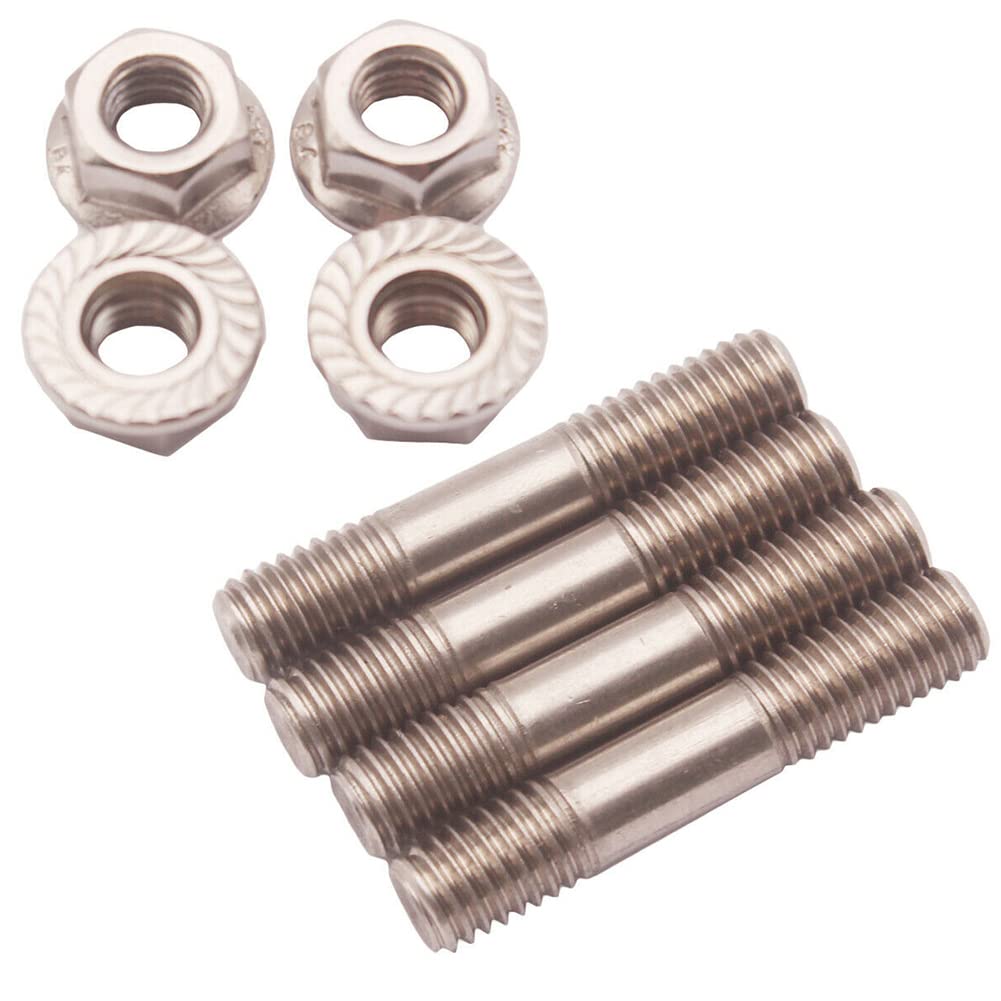 Auspuffkrümmer Stehbolzen Kit Ekakashop Auspuff Krümmer bolzen Kit M8x1,25 42mm Auspuffsystem Bolzen muttern Kit Kompatibel mit T25 T28 von Ekakashop