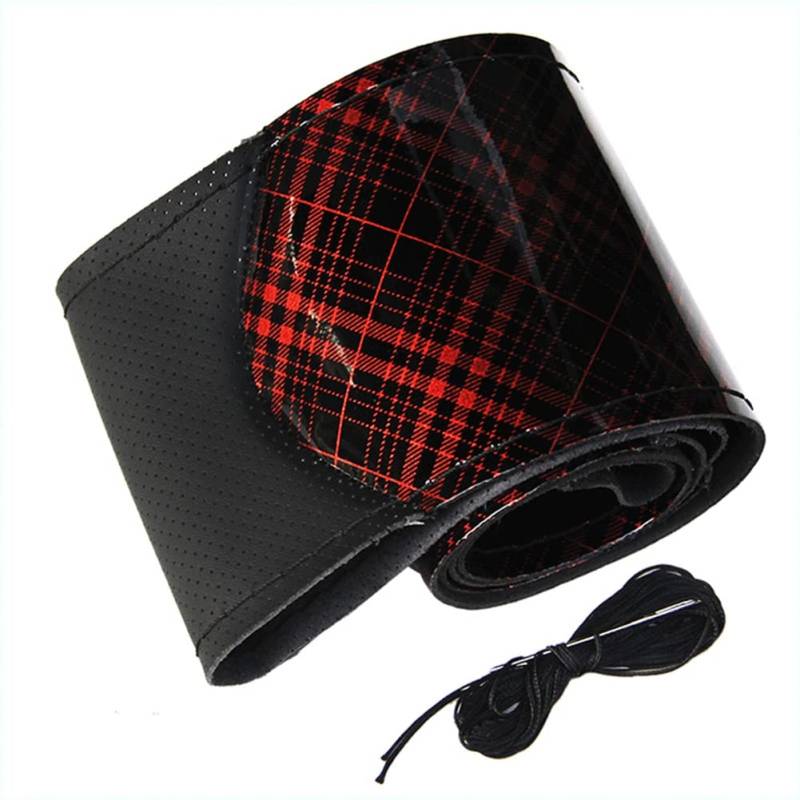 Auto Lenkradbezug,Ekakashop 38cm Lenkradhülle Leder Mikrofaser Nähen Lenkradbezug Rutschfester Lenkradabdeckung Auto Innenraum Zubehör Lenkradschutz Car Steering Wheel Cover von Ekakashop