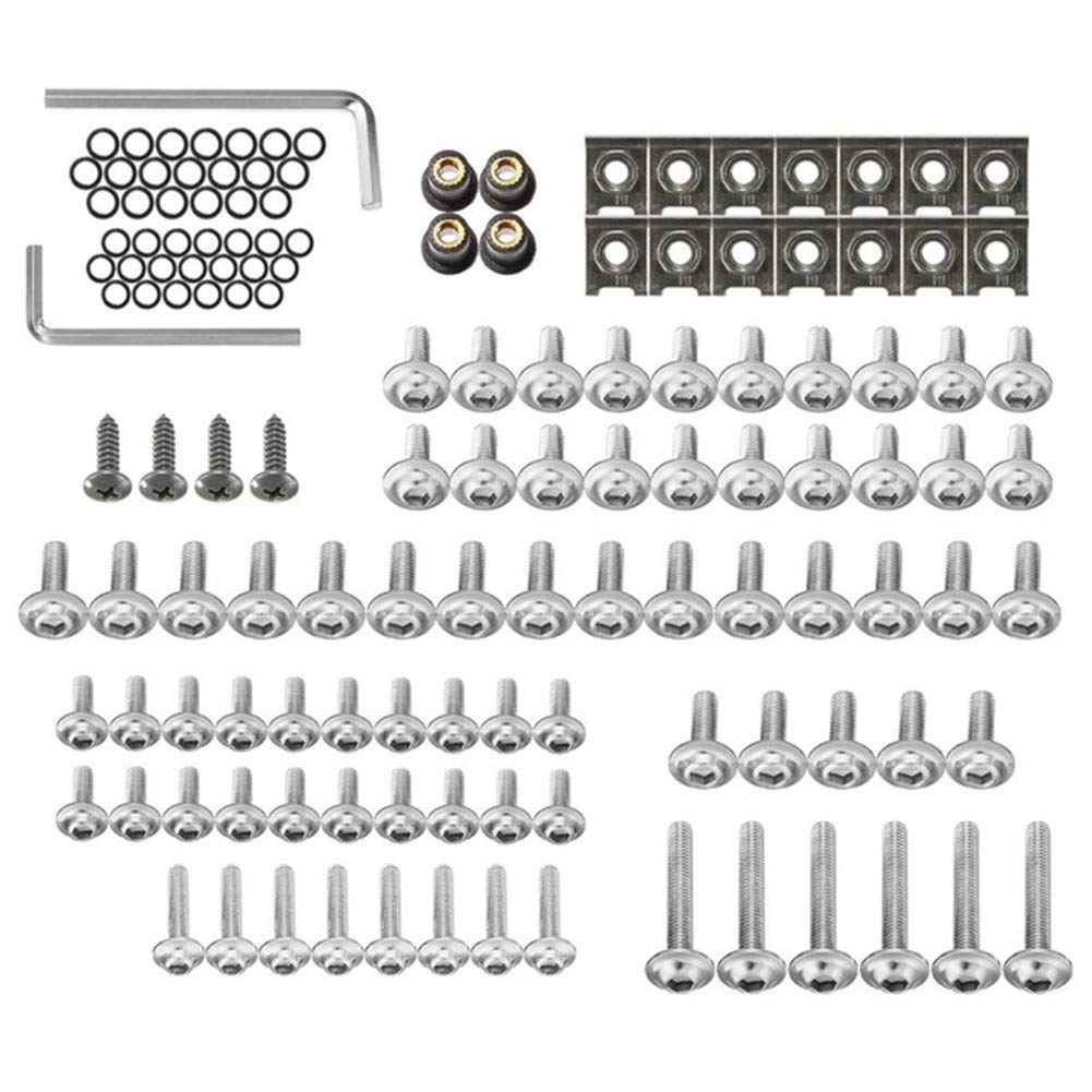 Ekakashop 137 Stück Motorrad Verkleidung Schraube Set Universal Motorrad Verkleidungsschrauben Karosserie Kit Aluminium M6 M5 Schrauben Muttern Set Verkleidungsschraube Modifiziertes Zubehör von Ekakashop