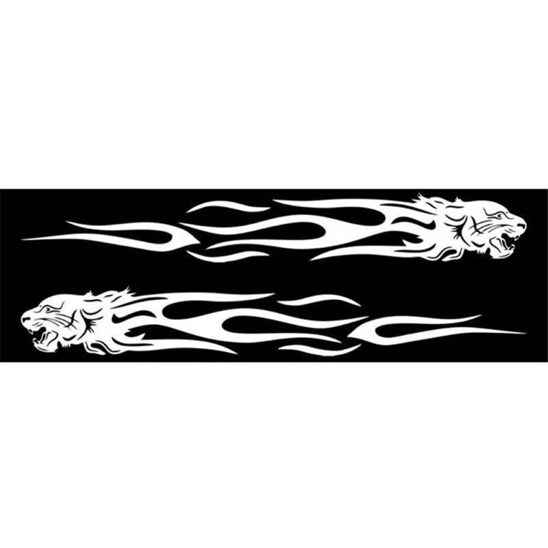 Ekakashop Aufkleber Autoaufkleber 3D Flamme Tiger Aufkleber Auto Emblem Sticker Auto Racing Aufkleber wasserfester Aufkleber Auto Styling Dekoration Aufkleber 20CM*3CM Weiß von Ekakashop