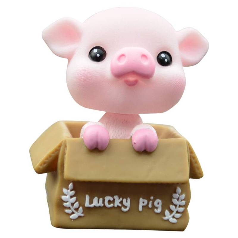 Ekakashop Auto Armaturenbrett Deko Ornamente süßes Wackelfigur Wackelkopf Puppe Ornament Nette Schüttelnkopf Schwein Spielzeug Dekoration Verzierung Autoinnenraum Innendekoration von Ekakashop