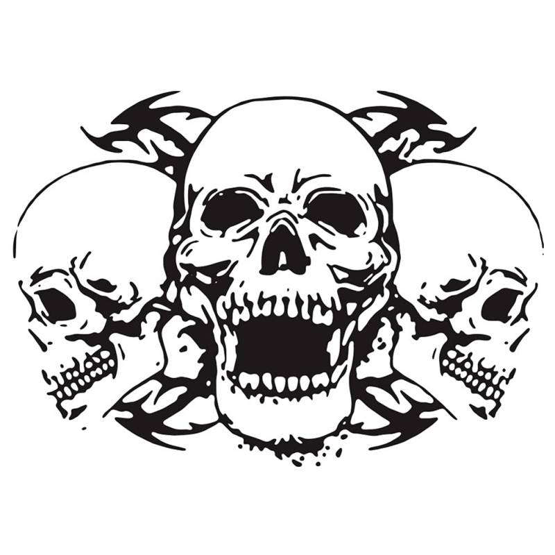 Ekakashop Auto Aufkleber Auto Schädel Autoaufkleber Totenkopf Skelett Skull Aufkleber Motorhaube Sticker Heckscheibe Horror Halloween Mottoparty Aufkleber Dekoratives Zubehör von Ekakashop