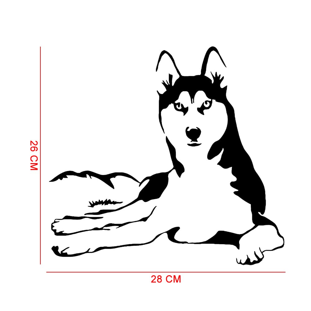 Ekakashop Auto aufkleber 2 Stück SIBIRISCHER HUSKY-HUND abnehmbare Auto Aufkleber Tiere Autoaufkleber Auto Styling Aufkleber PVC Wasserdichter Sticker Auto Dekor Zubehör 28cm* 26cm von Ekakashop