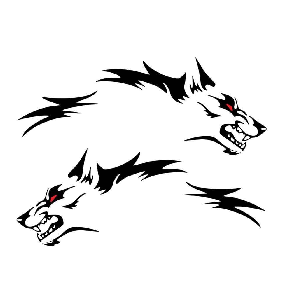 Ekakashop Autoaufkleber Wolf Totem Auto Sticker 3D Wolf Aufkleber Emblem Aufkleber Auto Seitenkörper Aufkleber Wasserdichter Vinyl Aufkleber Motorhaube Aufkleber Dekorativer Autoaufkleber Schwarz von Ekakashop