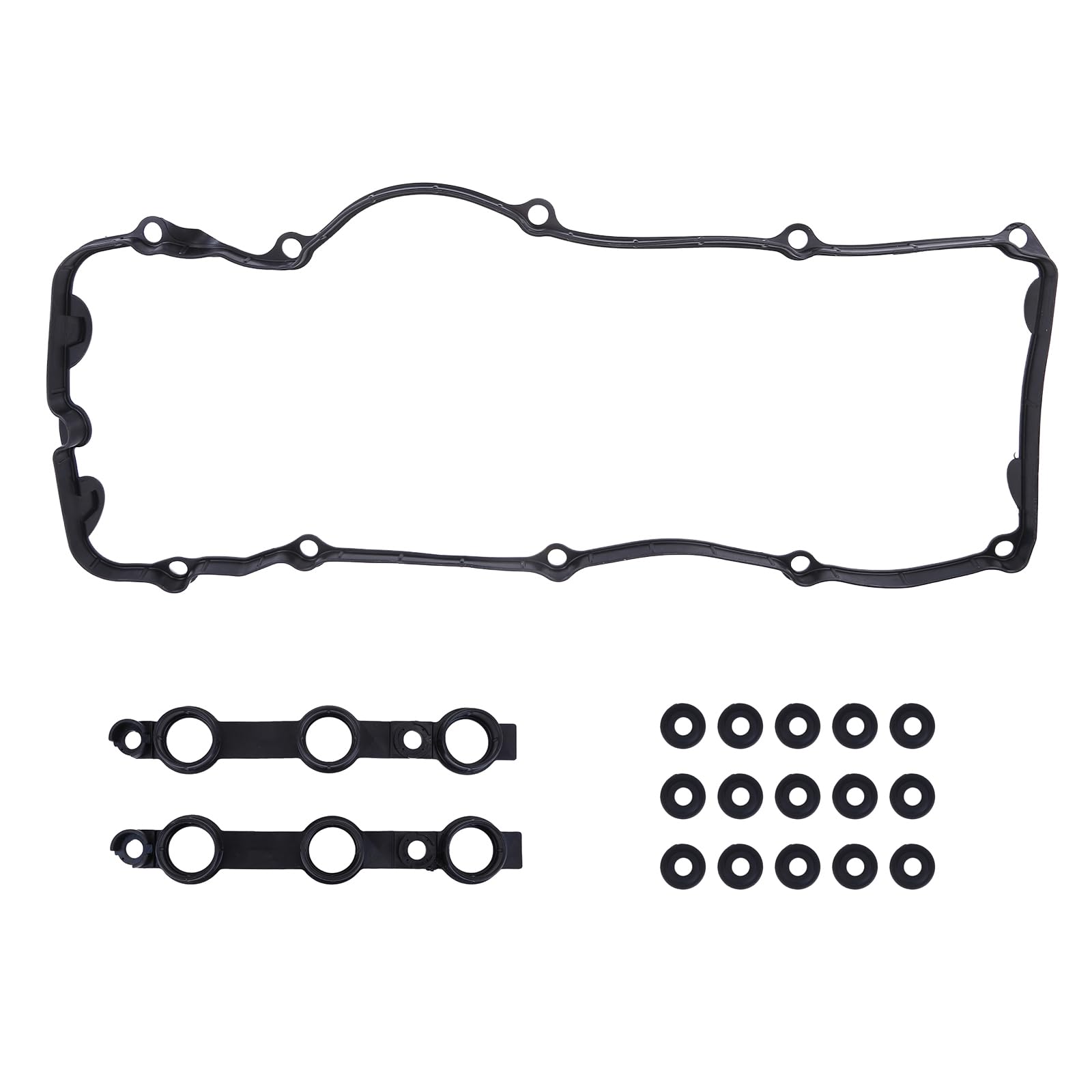 Ekakashop Dichtungssatz Ventildeckel Ventildeckeldichtungssatz Zylinderkopfhaube Dichtungssatz Ventildeckel Dichtung Ventil Gummidichtung kompatibel für BMW 3ER E46 5ER E39 E60 X3 E83 X5 Z4 M54 von Ekakashop