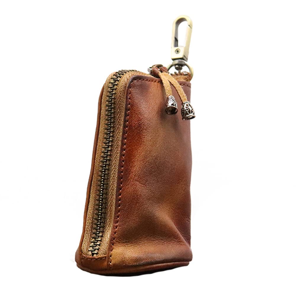 Ekakashop Geldbörse Auto schlüsseletui Halter Vintage Leder Schlüsseletui Herren Autoschlüssel Tasche Große Kapazität Autoschlüssel Hülle mit Kreditkartenhalter Autozubehör Kartenhalter von Ekakashop