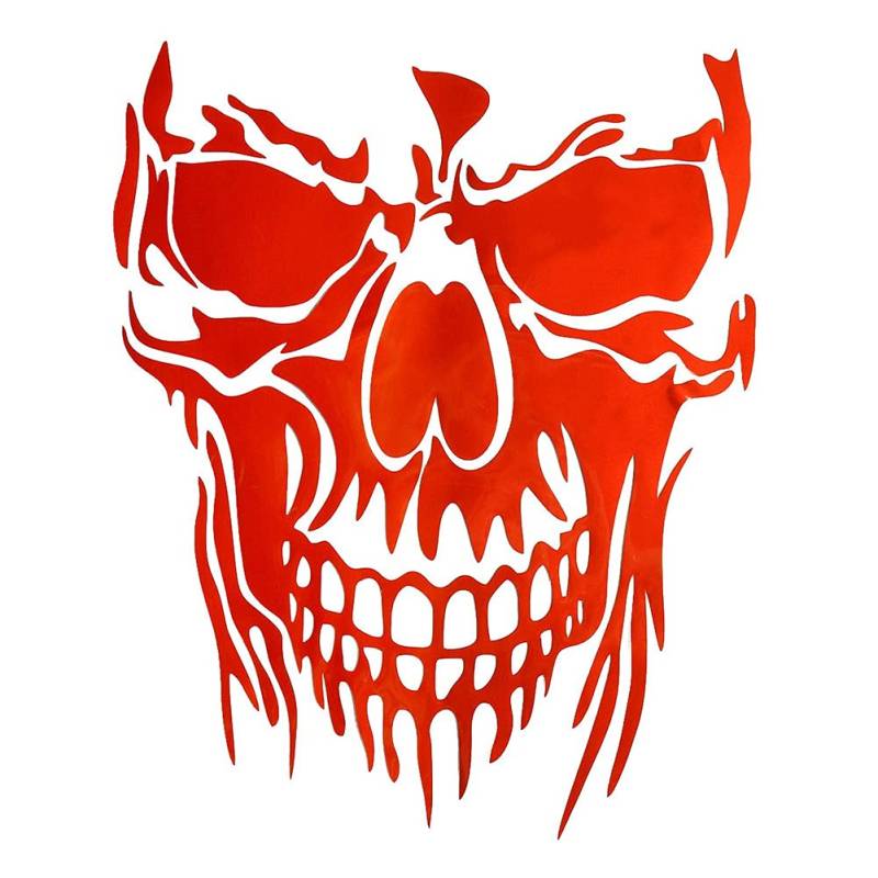 Ekakashop aufkleber Auto aufkleber Totenkopf Skelett Skull Aufkleber Motorhaube Sticker Heckscheibe Halloween Party Aufkleber dekoratives Zubehör Rot von Ekakashop