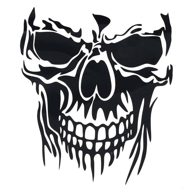 Ekakashop aufkleber Auto aufkleber Totenkopf Skelett Skull Aufkleber Motorhaube Sticker Heckscheibe Halloween Party Aufkleber dekoratives Zubehör Schwarz von Ekakashop