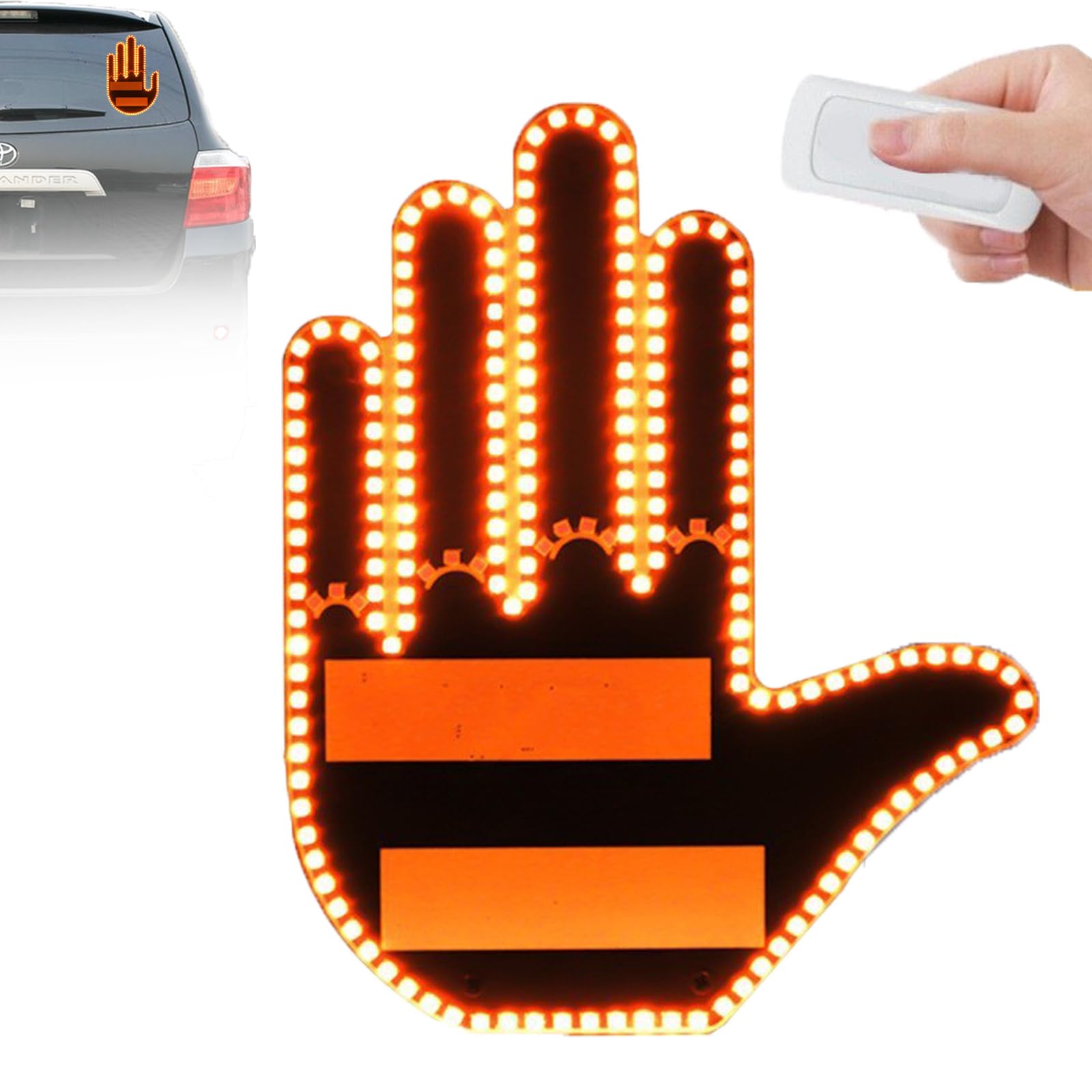 Gestenlicht,Gestenlicht Für Auto,Fingerlicht Auto,Led Hand Fingerlicht Auto Gesten Licht Mit Fernbedienung,Fingerlicht Für Autofenster Finger Autolicht Fingerlicht,Lustige LED-Auto-Gadgets Und Zubehör von Eklcgb