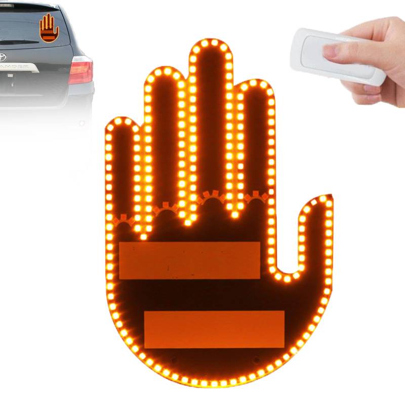 Gestenlicht,Gestenlicht Für Auto,Fingerlicht Auto,Led Hand Fingerlicht Auto Gesten Licht Mit Fernbedienung,Fingerlicht Für Autofenster Finger Autolicht Fingerlicht,Lustige LED-Auto-Gadgets Und Zubehör von Eklcgb