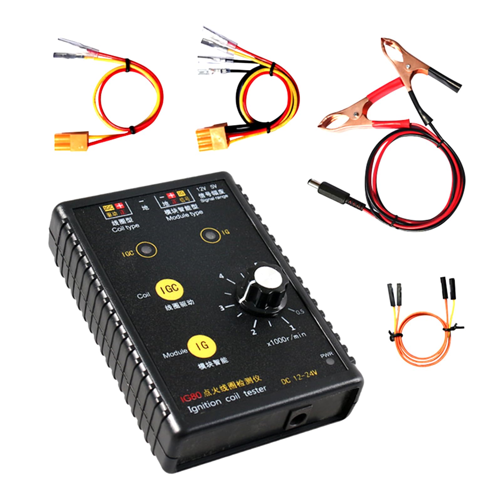 Eladcncmc 12V ~ 24V IG80 Professionelle Automobil Auto Zündspule Detektor Erdgas Motor Tester Fahrzeug Diagnose Reparatur Werkzeug von Eladcncmc