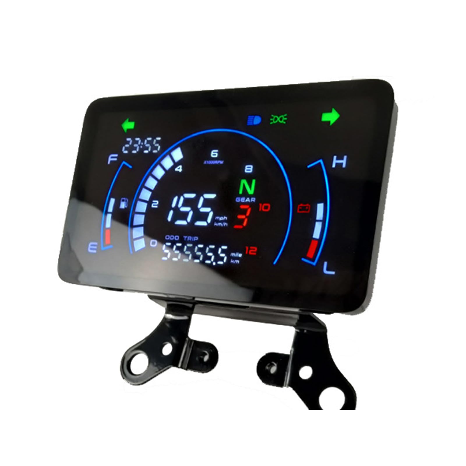 Eladcncmc Digitalinstrumententafel LED Drehzahlmesser 12-V Geschwindigkeits Und Kilometerstandsanzeige Geeignet Für 150-Fahrrad Enthusiasten von Eladcncmc