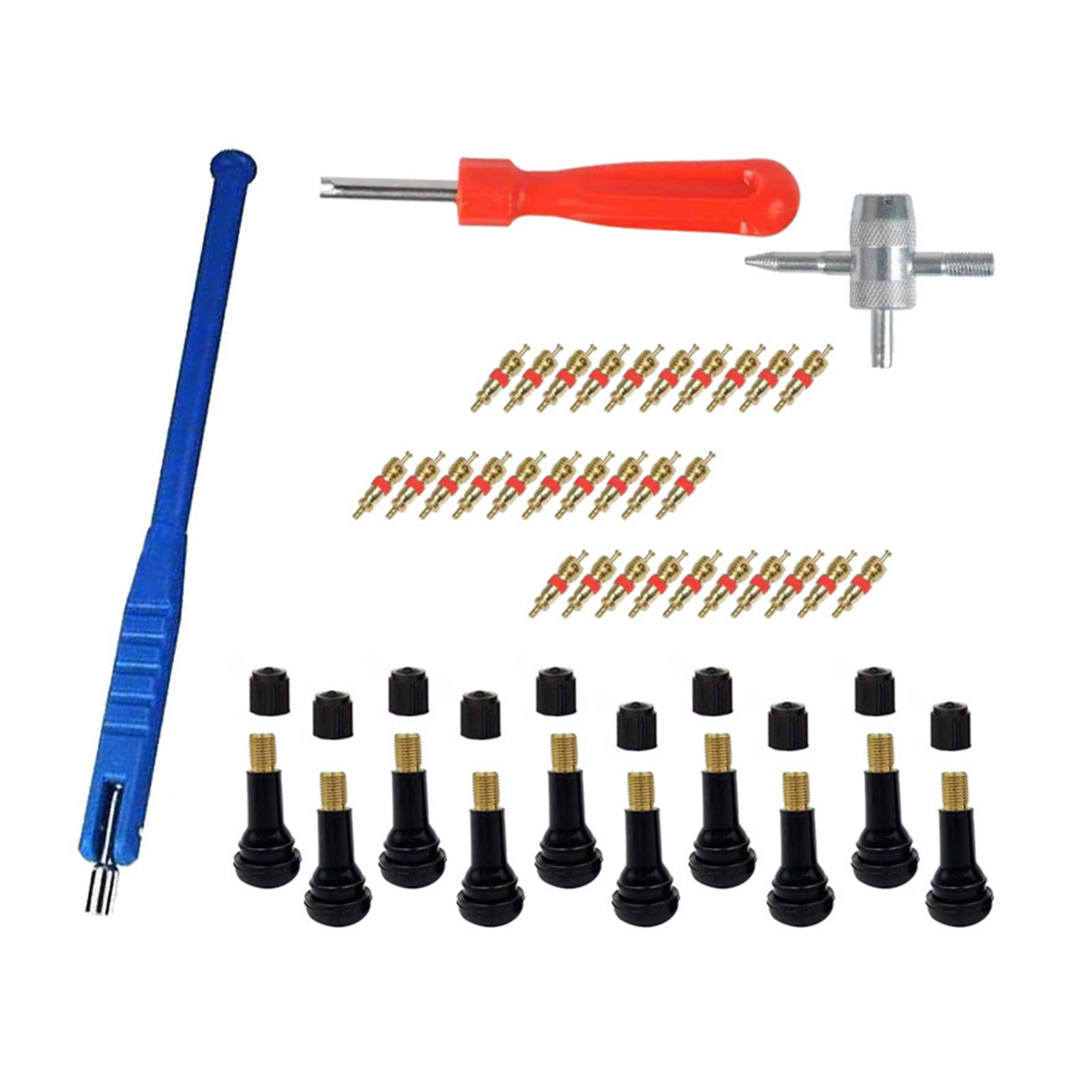 Eladcncmc Verbessertes Ventilentferner Werkzeug Reifenventilkernen Ventilschaftkappen 4-Wege Ventilwerkzeug Ventilentferner Reifenreparatur von Eladcncmc