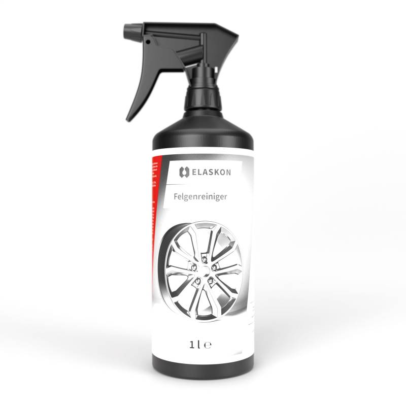 ELASKON Felgenreiniger/Autopflege Felgenreiniger-Spray mit Wirkindikator durch Farbumschlag/Felgenreiniger für Alufelgen, Stahlfelgen & Radkappen/Felgenreinigungsmittel (1 x 1L Flasche) von ELASKON