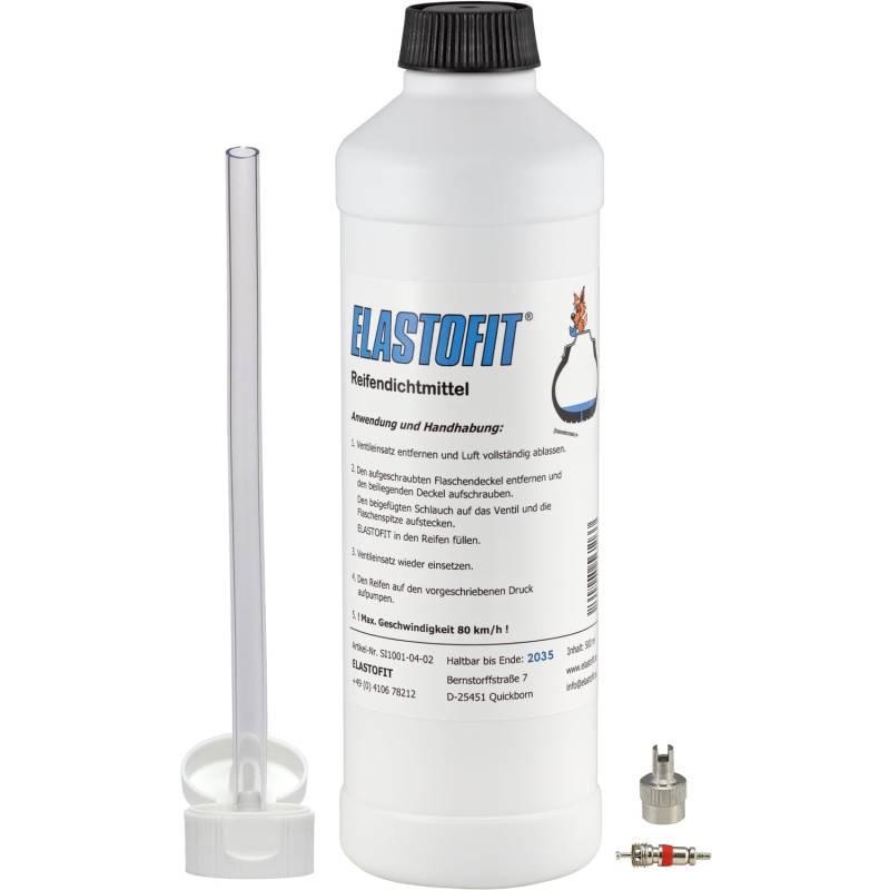 ELASTOFIT Reifendichtmittel Reifendicht 500ml Ersatz Reifenpannenset 10 Jahre haltbar von ELASTOFIT