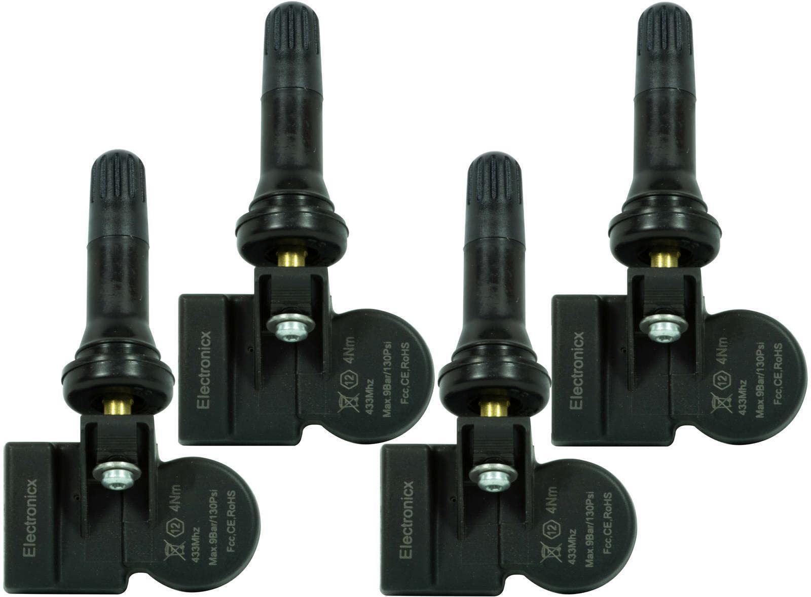 4 RDKS TPMS Reifendrucksensor Reifendruck Sensor Sensoren Reifendruckkontrollsystem Ventile Reifenkontrollsystem Gummiventil passend für Alfa Romeo Stelvio 949, Executive GTA Giulia 952 von Electronicx