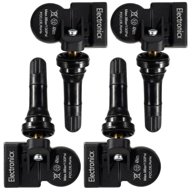 4x RDKS TPMS Reifendrucksensor Reifendruckkontrollsystem Gummiventil kompatibel mit Dodge Charger 01/2009-12/2015 von Electronicx