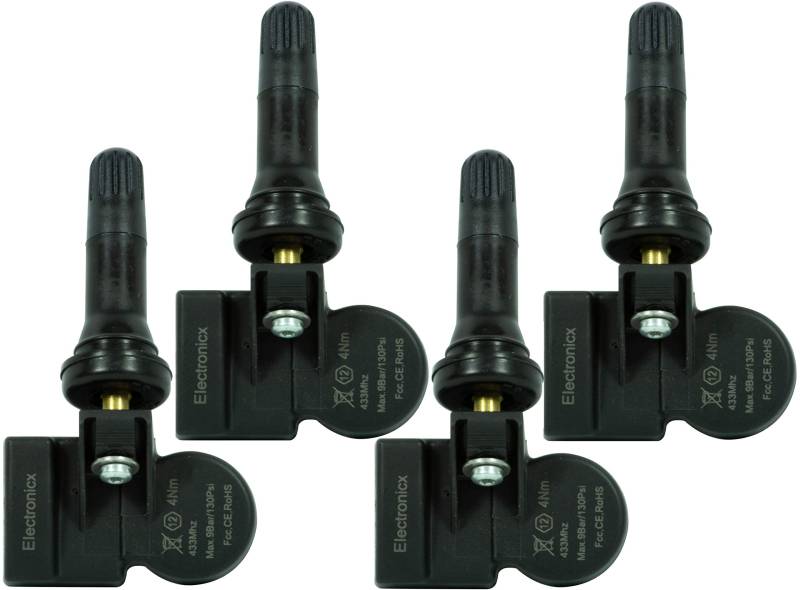 4x RDKS TPMS Reifendrucksensor Reifendruckkontrollsystem Gummiventil passend für i20 Venga von Electronicx