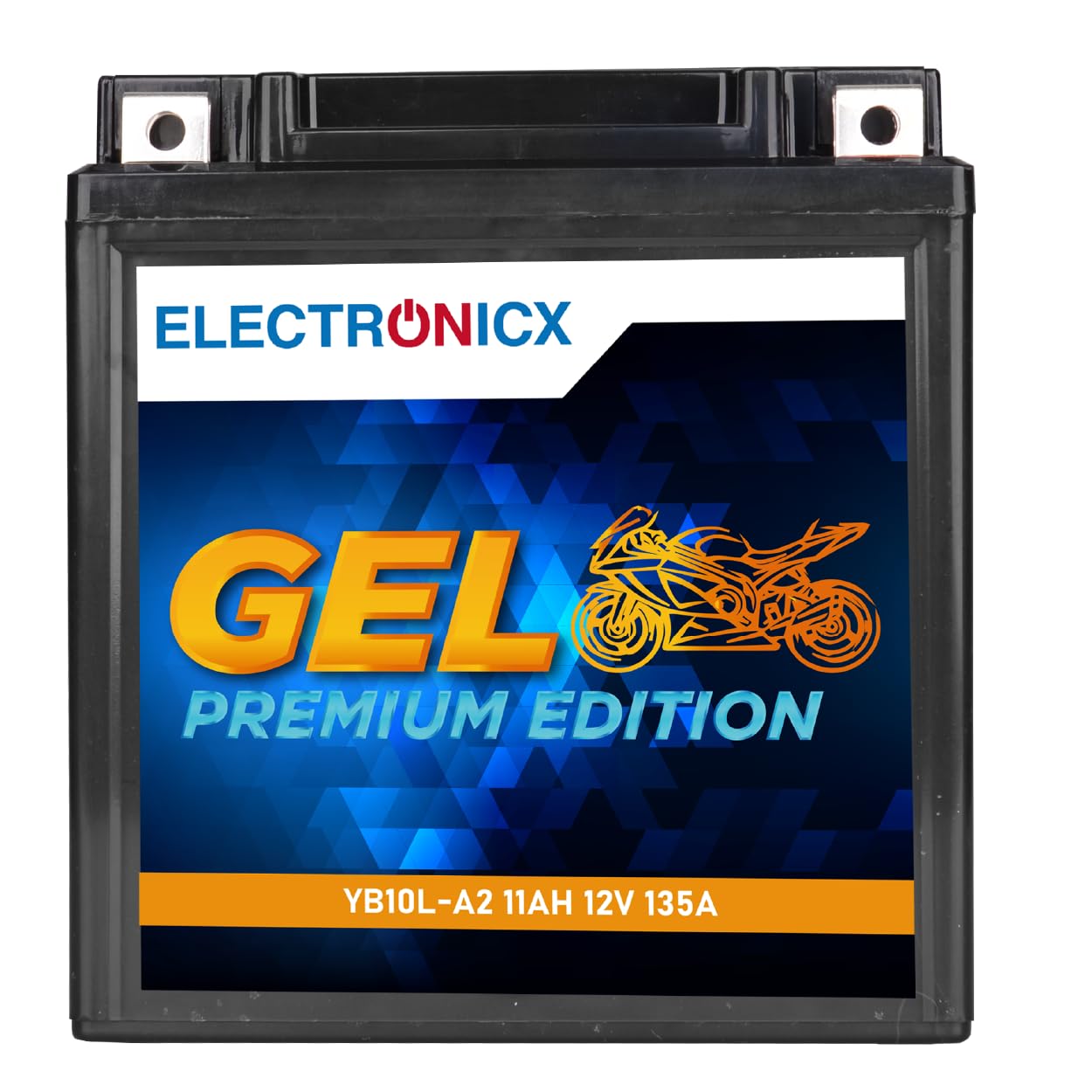 Electronicx GEL Motorradbatterie YB10L-A2 12V 11Ah 135A/EN – Wartungsfrei, Doppelte Lebensdauer, Hohe Startkraft – Perfekt für Motorräder mit hohen Energieanforderungen von Electronicx