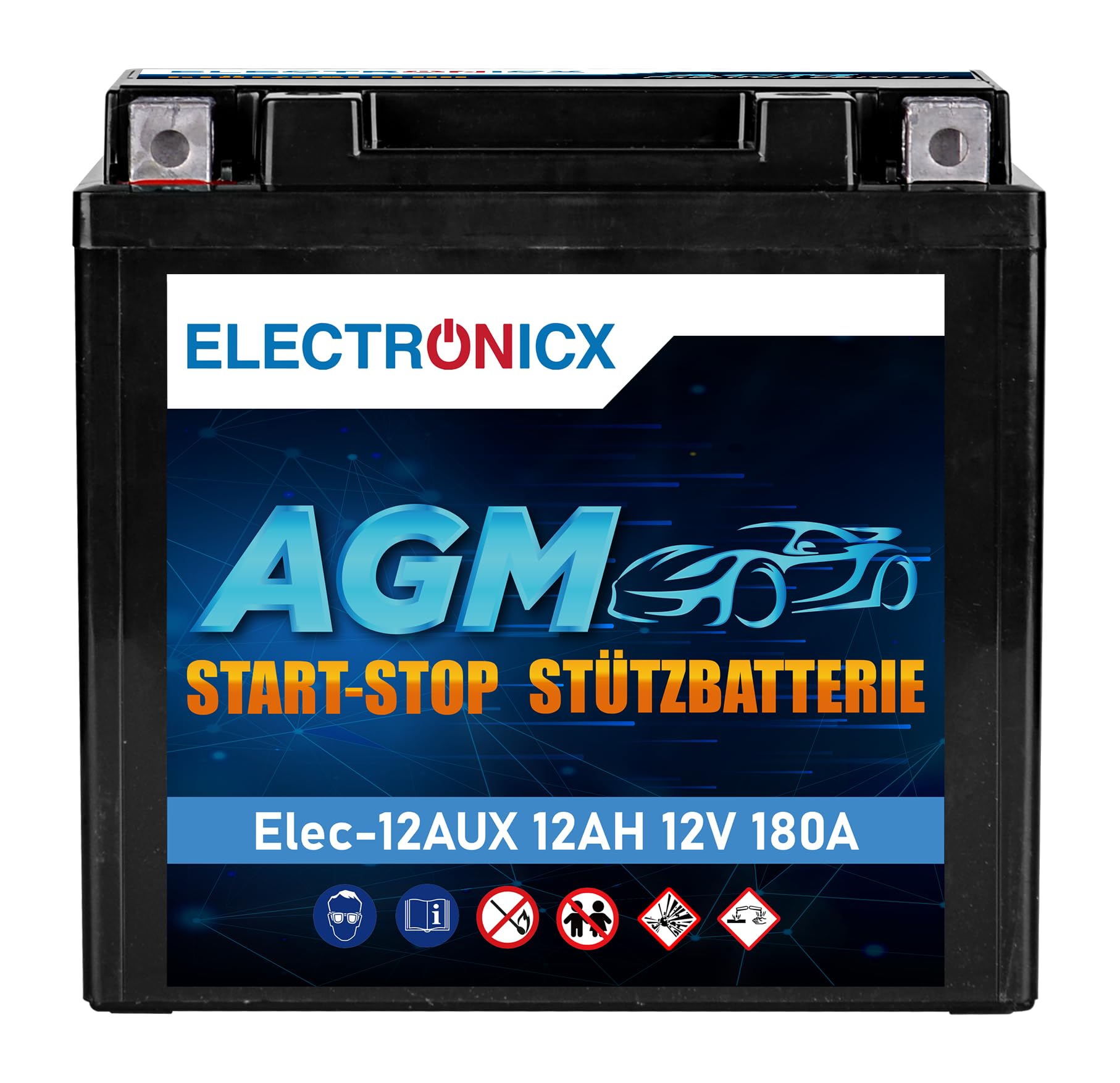 AGM Stützbatterie 12V 12Ah Premium Backup Batterie Mercedes A2115410001 BMW 61217586977 | Ersatz für A000982700 A2115410001 61219394648 | PKW AGM Hilfsbatterie Longlife für Benz BMW Rolls Royce von Electronicx