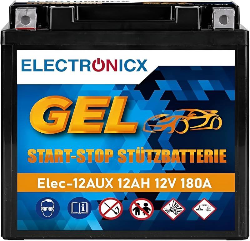 Gel Stützbatterie 12V 12Ah Premium Backup Batterie Mercedes A2115410001 BMW 61217586977 | Ersatz für A000982700 A2115410001 61219394648 | PKW Gel Hilfsbatterie Longlife für Benz BMW Rolls Royce von Electronicx