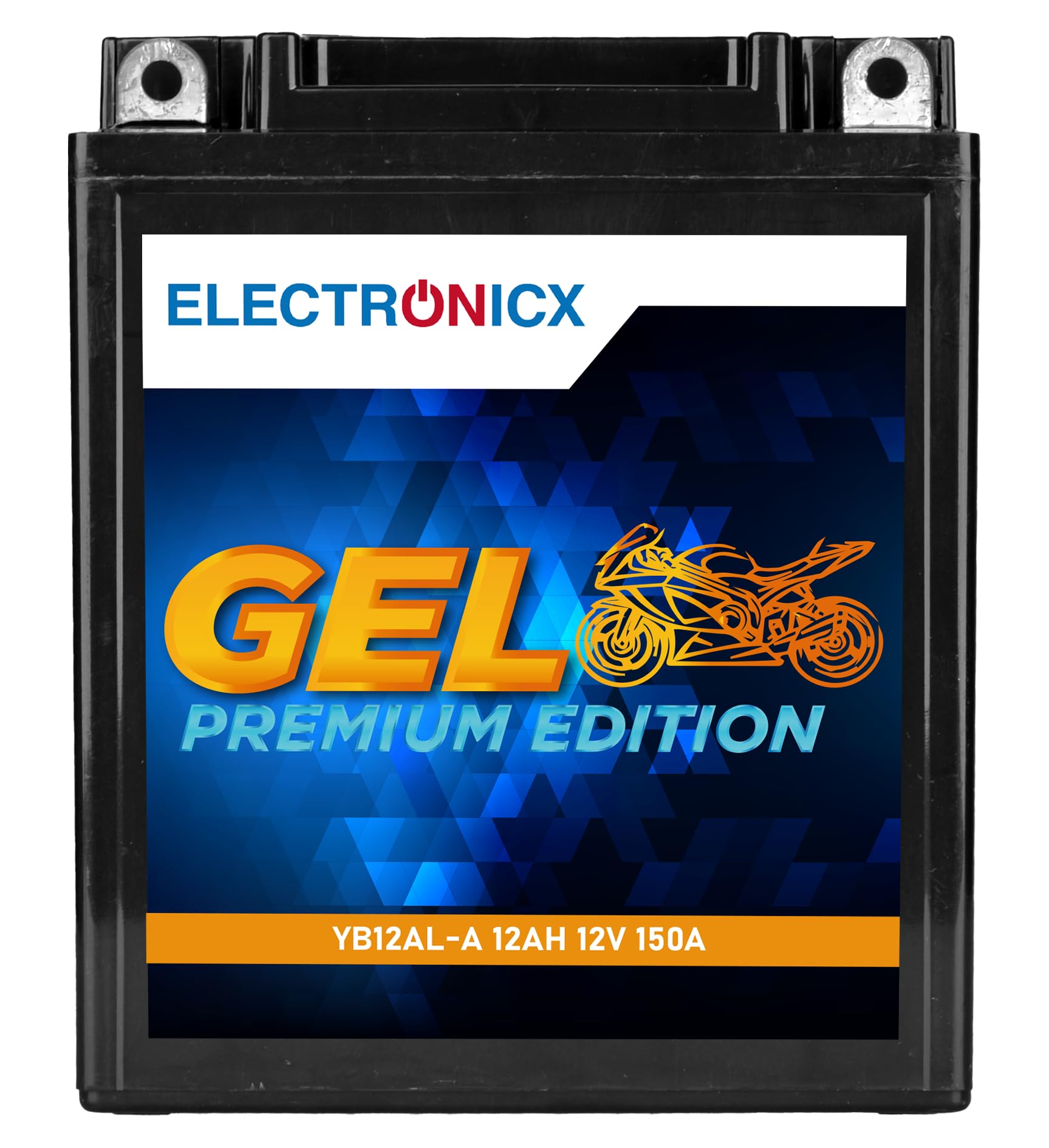 Electronicx YB12AL-A GEL-Motorradbatterie 12V 12Ah 150A – Wartungsfrei, Zyklenfest, Hohe Startleistung – Auslaufsicher & Vibrationsresistent – Ideal für Motorrad, Roller, Quad & Rasentraktor von Electronicx