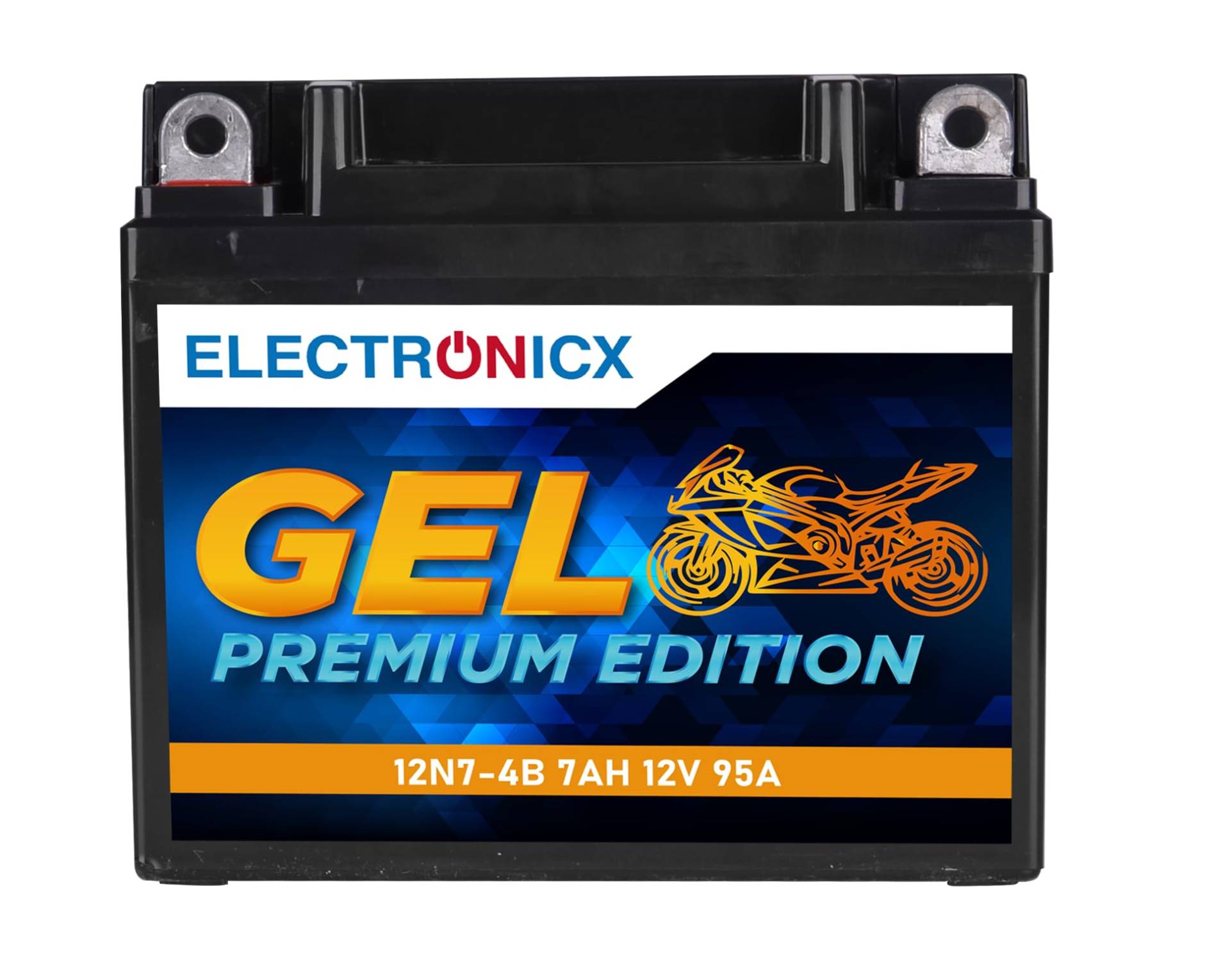 Electronicx YB7-A GEL Motorradbatterie 12V 7Ah 100A/EN 12N7-4A – Wartungsfrei, Auslaufsicher, Hohe Startleistung – Doppelte Lebensdauer, Vorgeladen – Perfekt für Motorräder, Roller & ATV von Electronicx