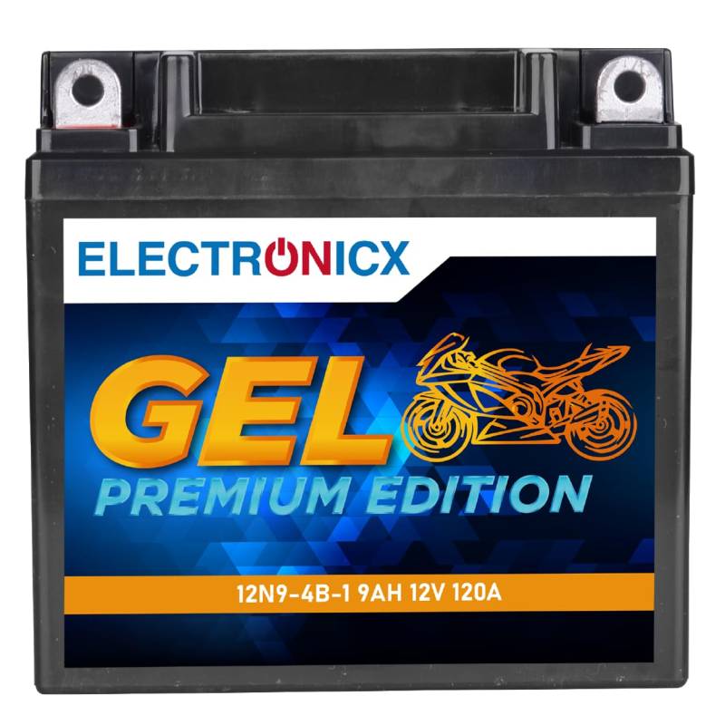 Electronicx YB9-B GEL Motorradbatterie 12V 9Ah - Wartungsfrei, Hohe Startleistung, Tiefenentladungssicher - Ideal für Motorrad & Roller - Ersatz für YB9-BS CB9-B 12N9-4B-1 GM9Z von Electronicx