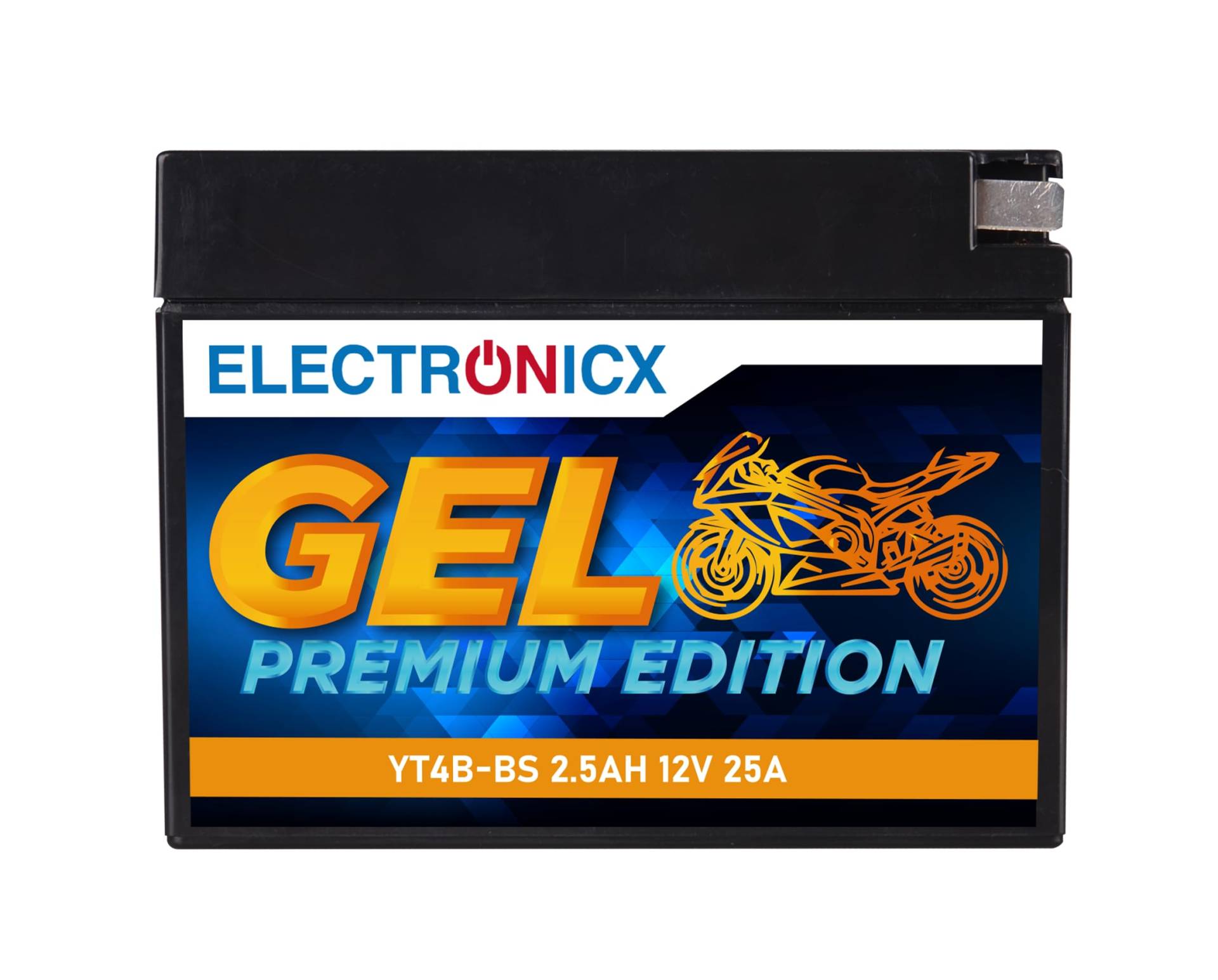 Electronicx YT4B SLA GEL GEL Motorradbatterie 12V 2,3Ah – Wartungsfrei, Hohe Startleistung, Langlebig – Einbaufertig & Vorgeladen – Ideal für Roller & Motorräder von Electronicx