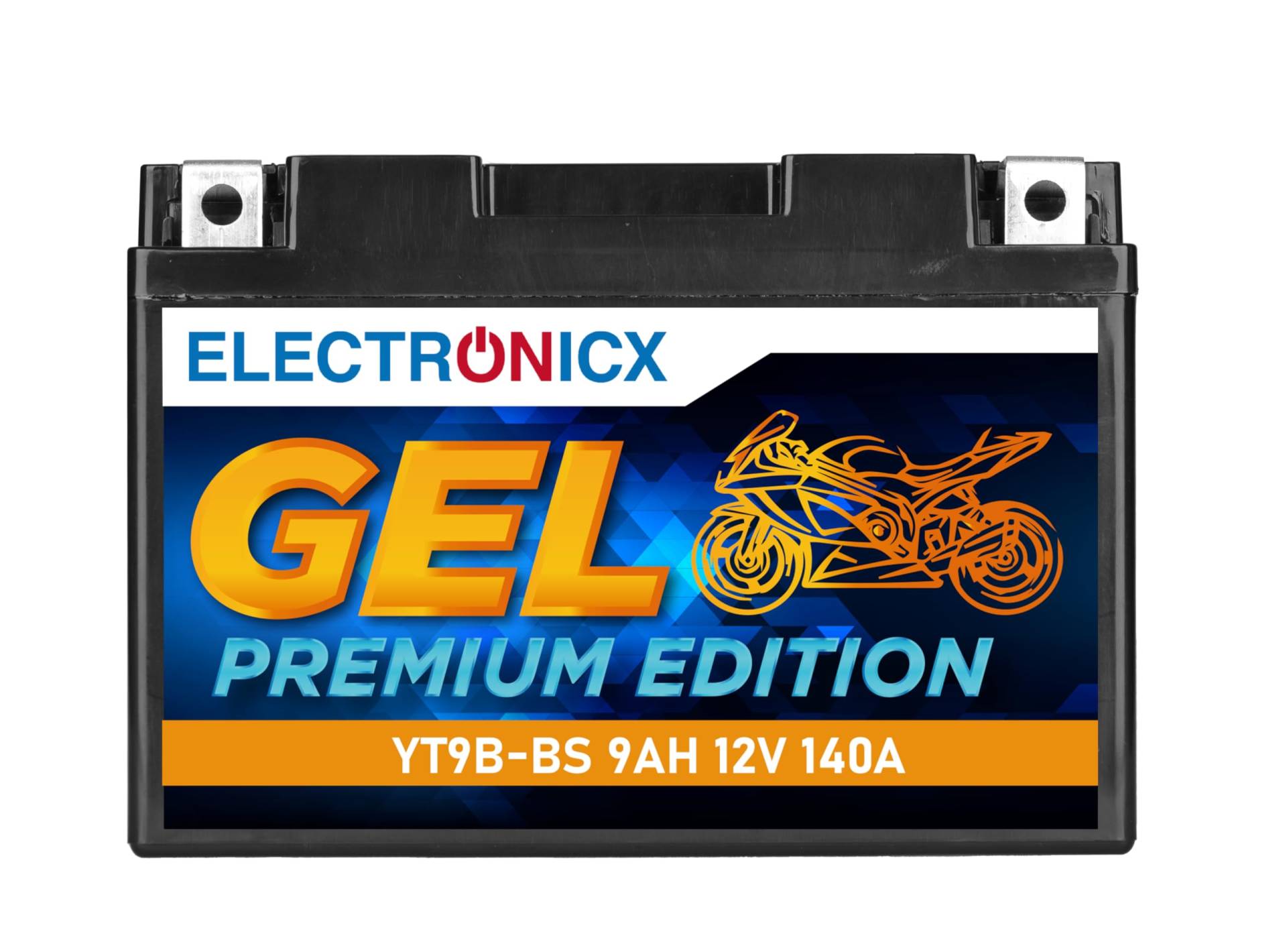 Electronicx YT9B-BS GEL Motorradbatterie 12V 9Ah – Hohe Startleistung, Wartungsfrei, Tiefenentladungssicher – Perfekt für Yamaha YZF-R6, Roller & Rennmaschinen von Electronicx