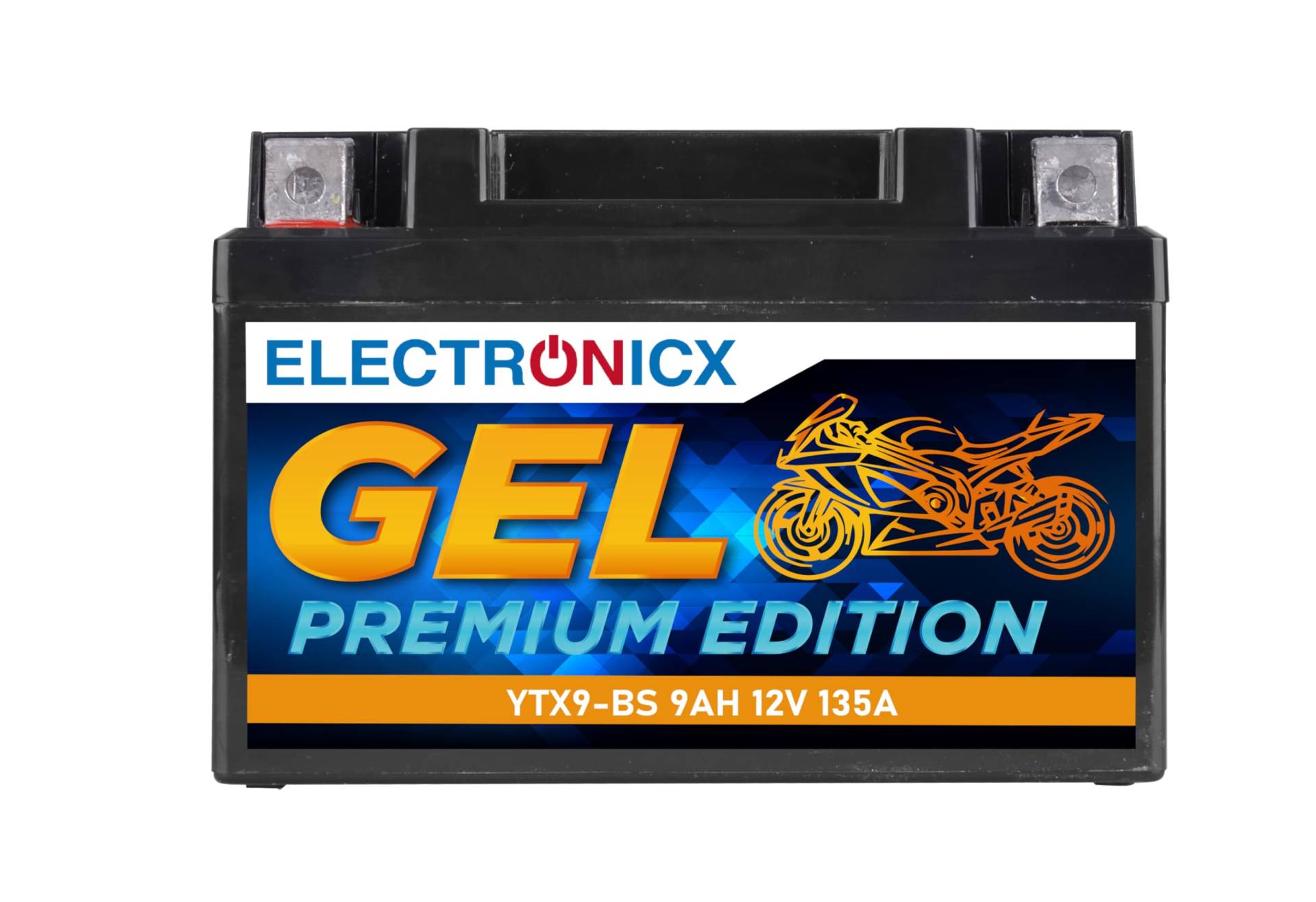 Electronicx YTX9-BS GEL Motorradbatterie 12V 9Ah – Wartungsfrei, Rüttelfest, Tiefentladungssicher – Perfekt für Roller & Motorräder mit hoher Startleistung – Kompatibel mit CTX9-BS, GTX9-BS, FTX9-BS von Electronicx