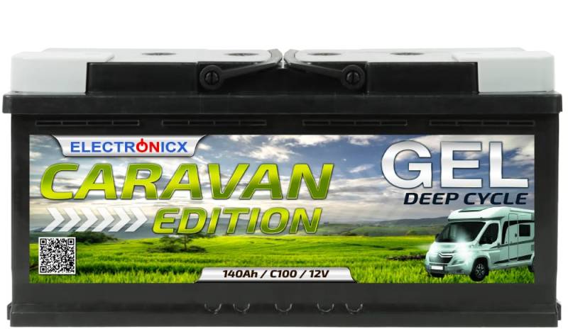 Caravan Edition GEL Batterie 12V 140Ah Hochleistungs-Akku Wohnmobil, Wohnwagen, Solar Batterien Solarbatterie 12V 140 Ah Solarakku Solarbatterie Akku von Electronicx