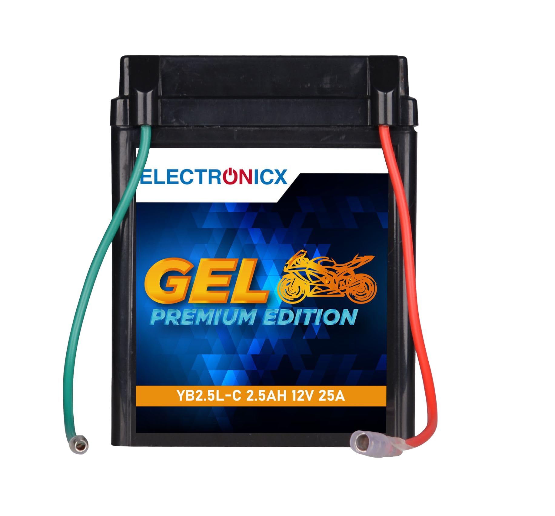 Electronicx GEL-Motorradbatterie YB2.5L-C 12V 2,5Ah – Wartungsfrei, Hohe Startleistung, Lange Lebensdauer – Ideal für Motorräder, Motorroller von Electronicx