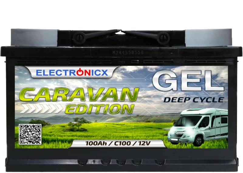 Gel Batterie 12V 100Ah Caravan Solarbatterien GEL-Technologie 12V Akku Solar, Solarbatterie Bootsbatterie Battery Wohnmobile, Wohnwagen Camping 100 Ah von Electronicx