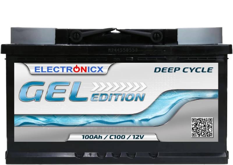 Gel Batterie 12V 100Ah Gel Edition Solarbatterien Gel-Technologie 12V Akku Solar, Solarbatterie Bootsbatterie Battery Wohnmobile, Wohnwagen 100 Ah AGM von Electronicx