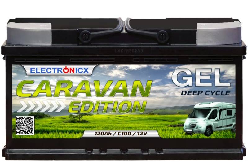 Gel Batterie 12V 120Ah Caravan Edition Solarbatterien GEL-Technologie 12V Akku Solar, Solarbatterie Bootsbatterie Wohnmobile, Wohnwagen 120 Ah Camping von Electronicx