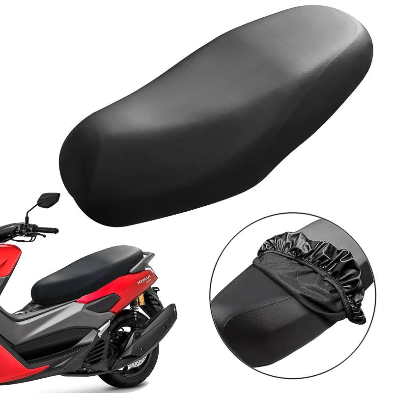 Motorradsitzbezug,Universal Motorradsitzbezug mit Elastischem Leder Wasserdicht Sitzabdeckung Roller Moped Sitzbezug Sitzbank Abdeckung Motorrad Sitzbank Kissen für Motorrad Roller Moped von Elegance-go