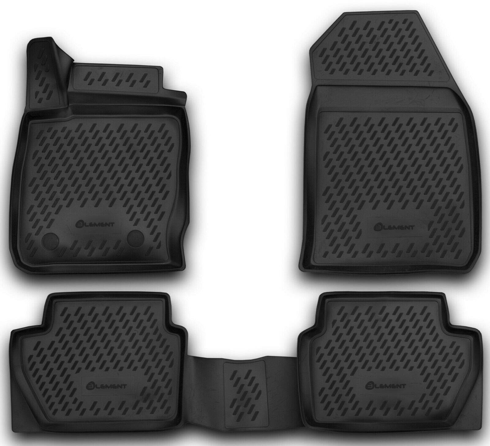 Element Passgenaue Premium 3D Gummimatten Fussmatten passend für Ford Fiesta, Mk6 VI, 2008-2019, 4 tg, Schwarz von Element