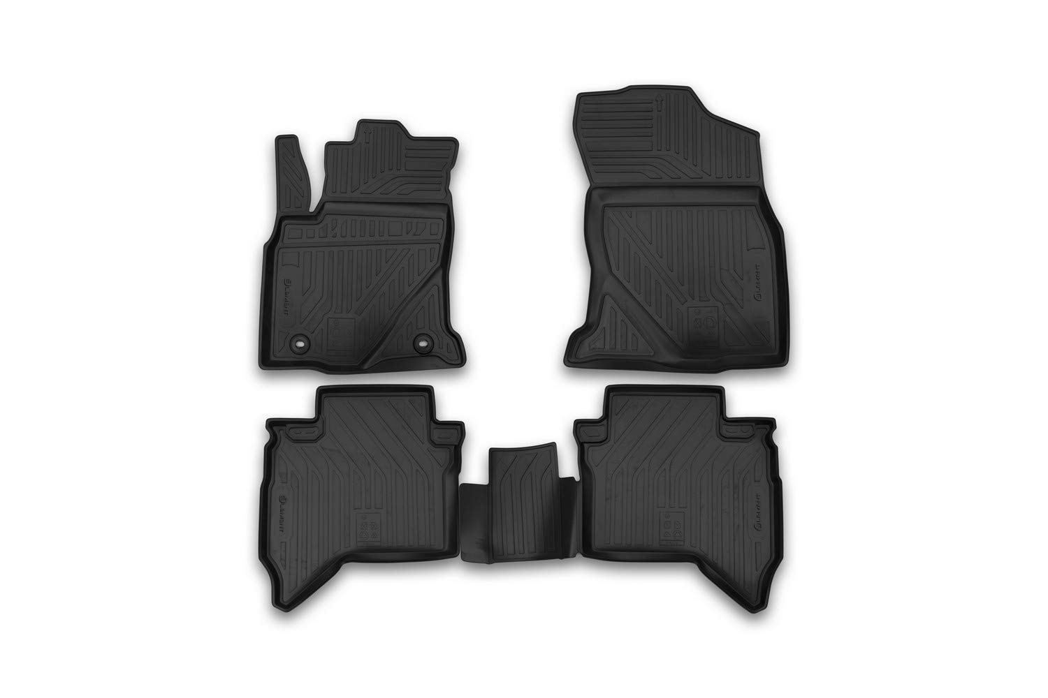 Element 3D Gummimatten Set passend für Toyota Hilux | Mk8 VIII | 2015-2024 | 100% passgenaue Auto Fußmatten, robuste Universal Fußmatte Auto, Gummimatten, Schwarz von Element