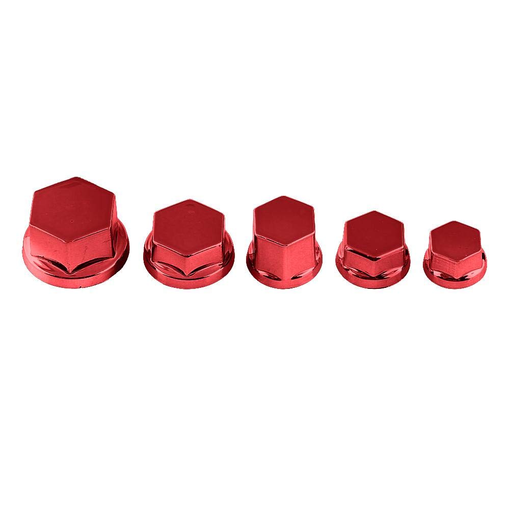 Elerose 30PCS Motorrad Schraube Mutter Bolzen Kappe Abdeckung Dekoration(Rot) von EBTOOLS