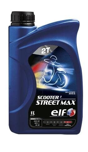 ELF 194967 SCOOTER 2 STREET MAX Motorrad 2-Takt-Hochleistungs-Motorenöl PREMIUM MOTORÖL 2T Spitzenprodukt vollsynthetisch API TC JASO FD ISO L-EGD 1 Liter (1) von ELF